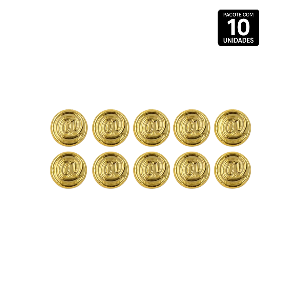 ARROBA CARACTERE ABS DOURADO 10 UNIDADES PROVOKE-ME 