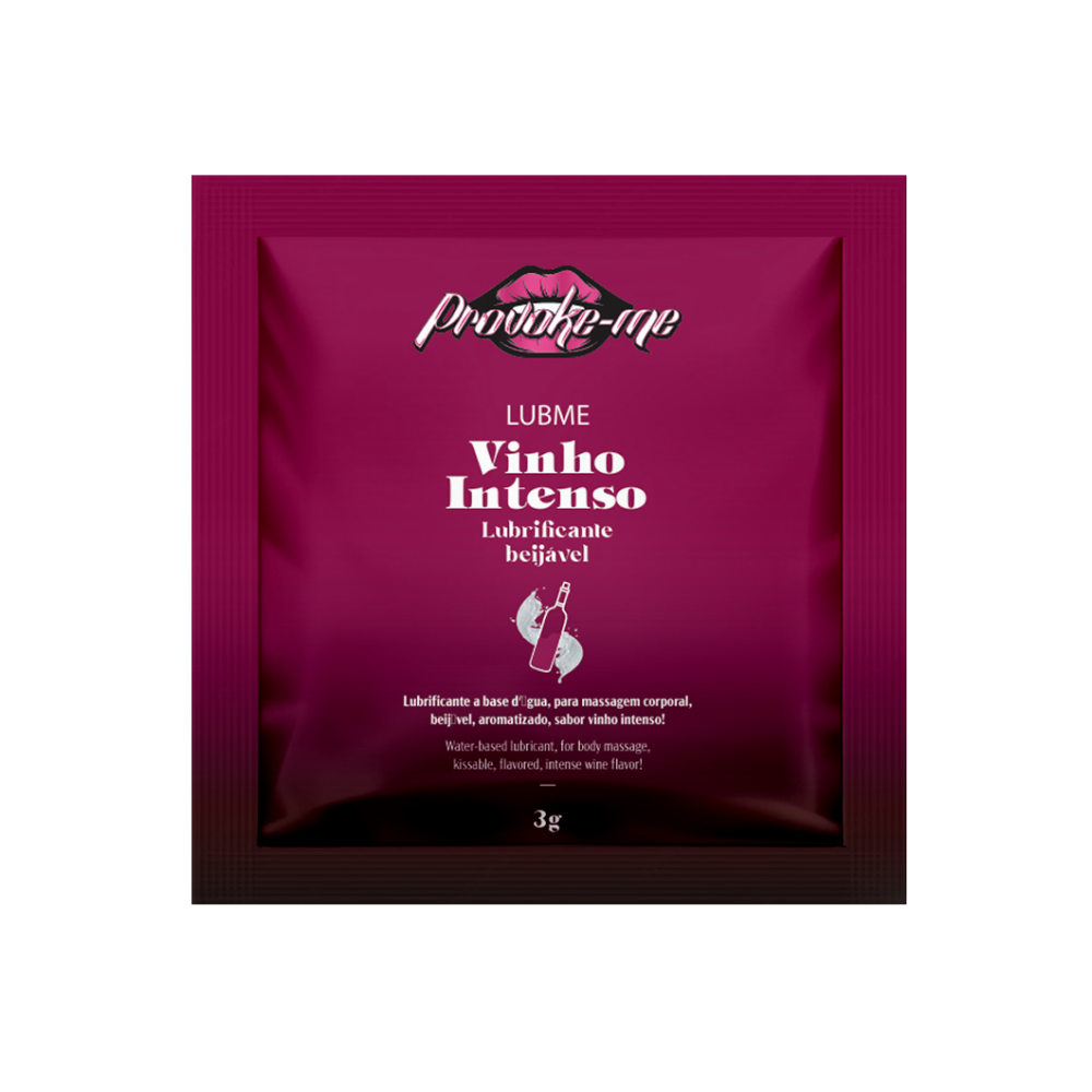 KIT 20 SACHÊS LUBME VINHO INTENSO BEIJÁVEL 3G PROVOKE-ME