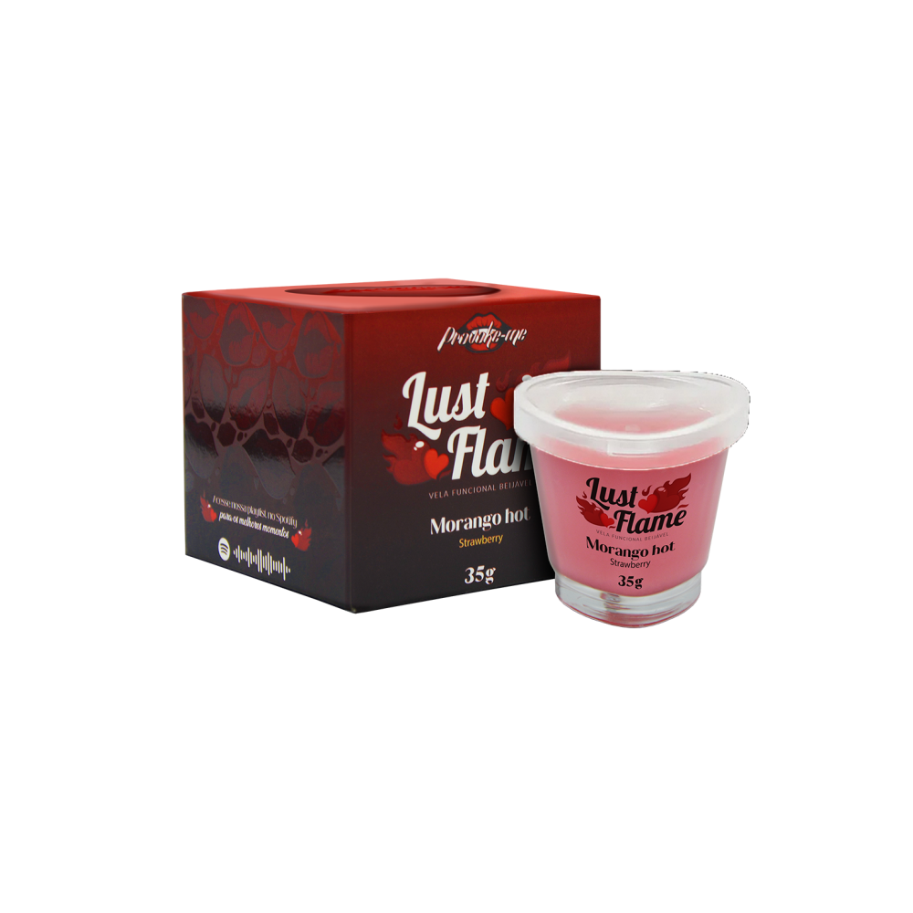 LUST FLAME MORANGO HOT VELA BEIJÁVEL FUNCIONAL 35G PROVOKE-ME