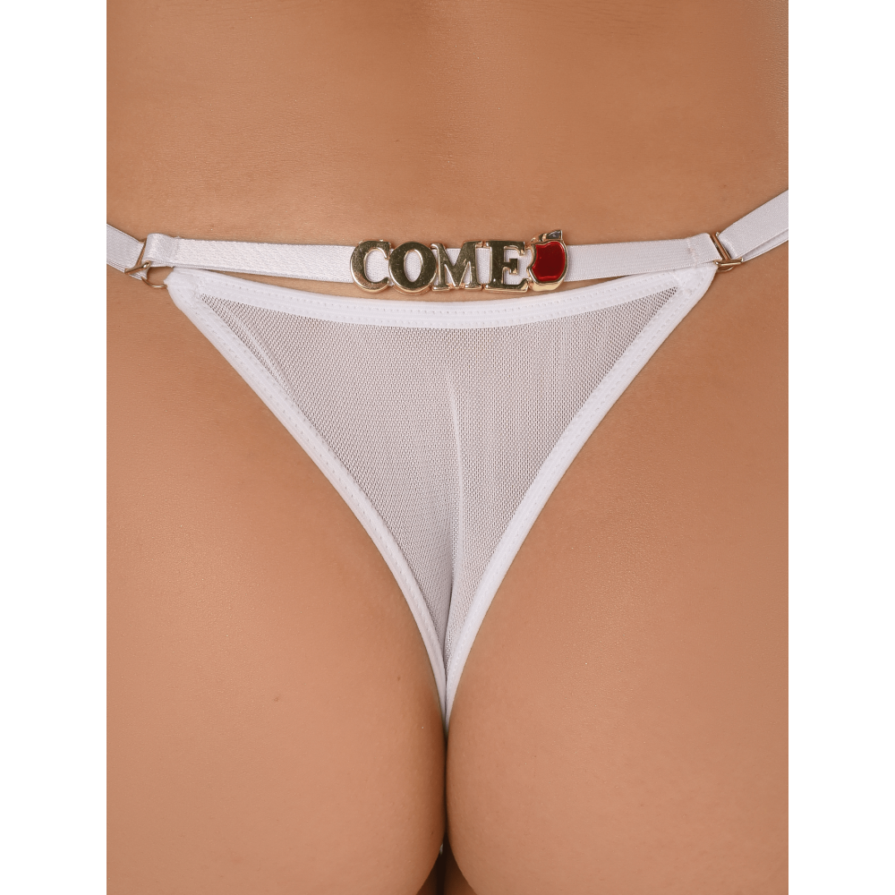 CALCINHA FIO DENTAL TULE PERSONALIZADA PROVOKE-ME